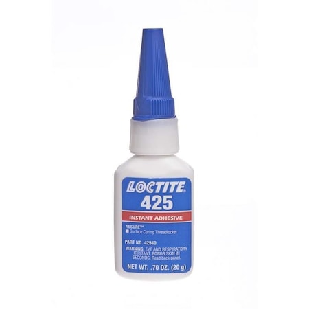 Loctite 425 Assure Instant Adhesive, Surface Curing Threadlocker 20 gm Net Wt. Bottle LOC42540